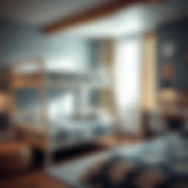 Safety features in a used bunk bed frame highlighted