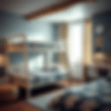Safety Features of Used Bunk Beds Safety features in a used bunk bed frame highlighted