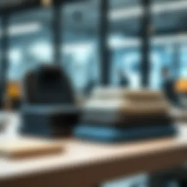 Different types of ergonomic pads displayed on a sleek desk, showcasing variety.